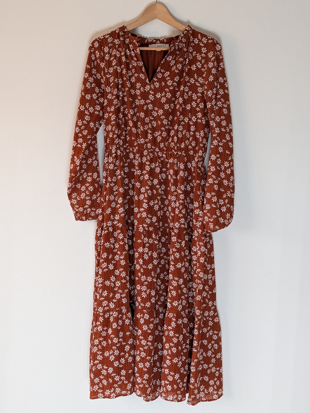 LOFT Rust Floral Maxi Dress